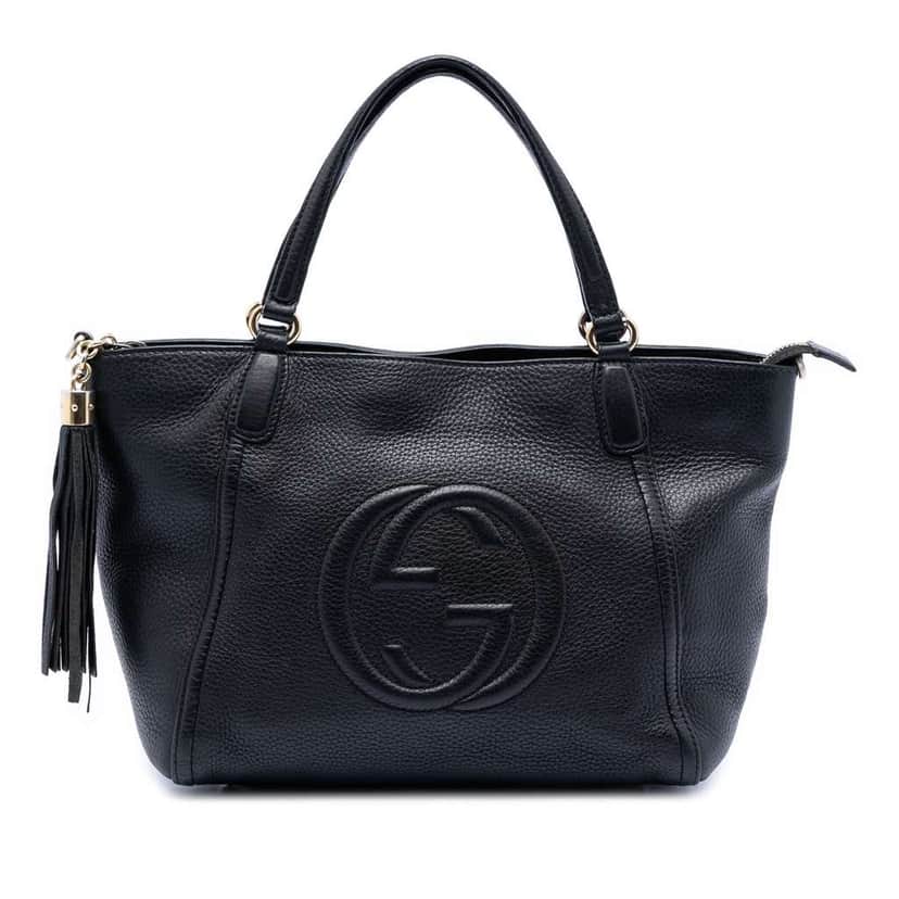 Gucci Small Calfskin Soho Cellarius Satchel Black Leather Very good condition - Front View