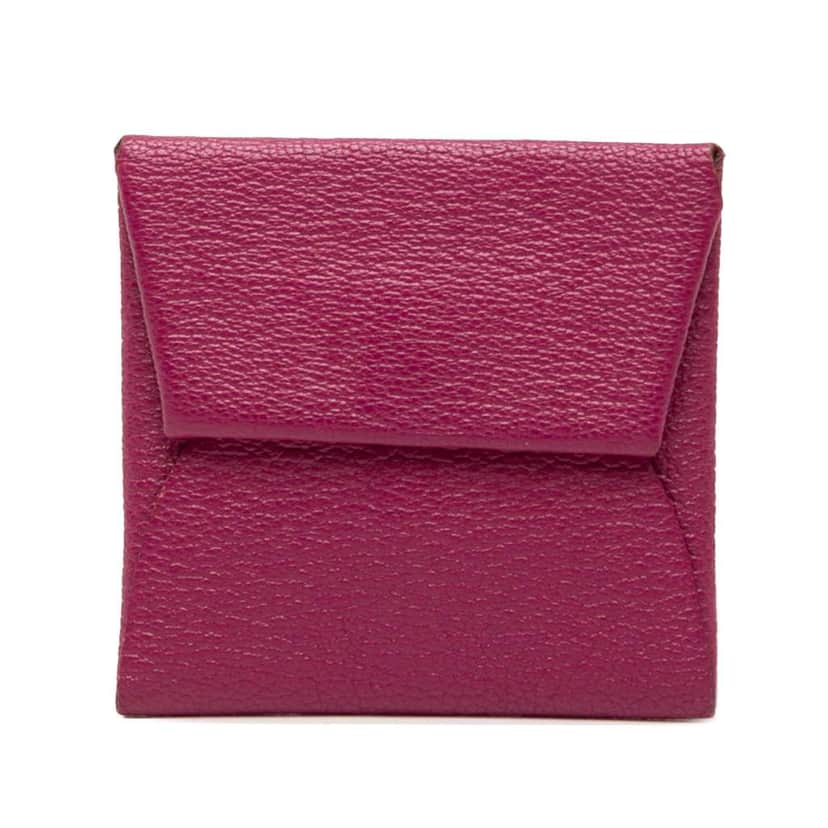 Hermès Chevre Mysore Bastia Change Purse Purple Leather Good condition - Front View