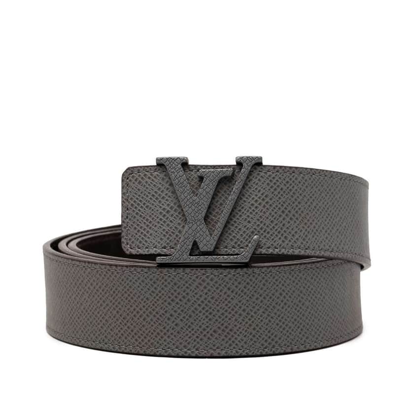 Louis Vuitton Taiga Initiales Belt Grey Leather Good condition - Front View