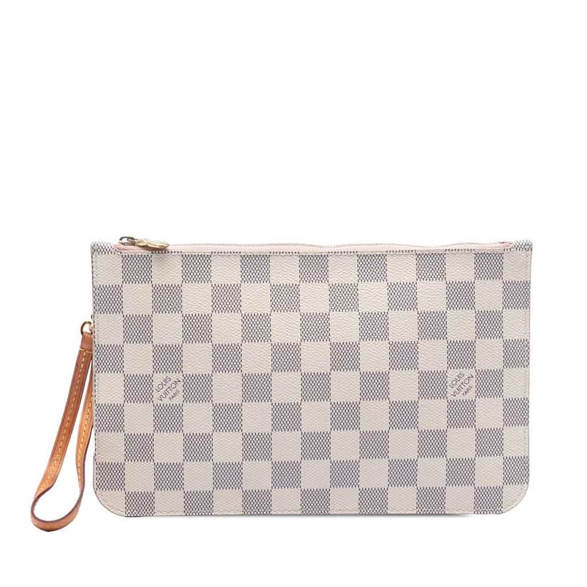 Louis Vuitton Damier Azur Neverfull Pouch MM White Good condition - Front View