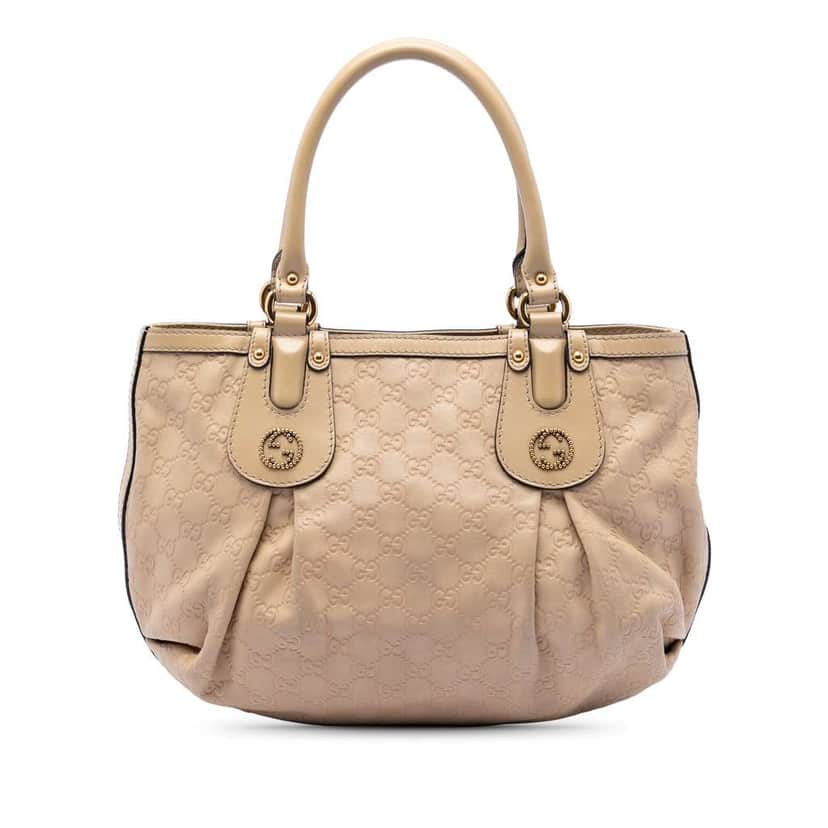 Gucci Guccissima Scarlett Tote Beige Leather Good condition - Front View