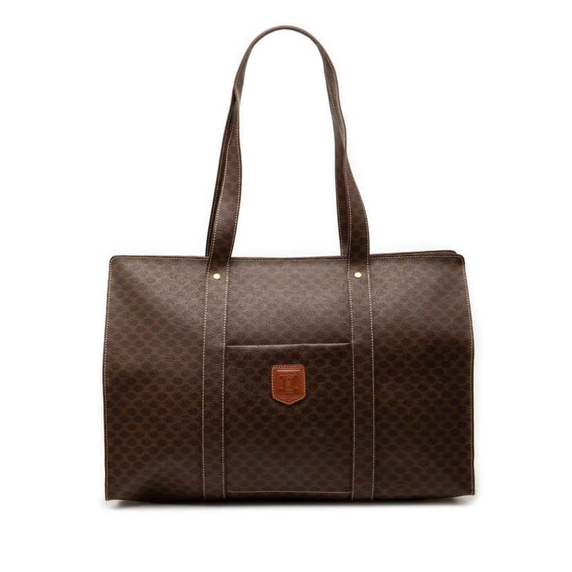 Celine Macadam Coated Canvas Tote Brown Canvas Good condition - Front View