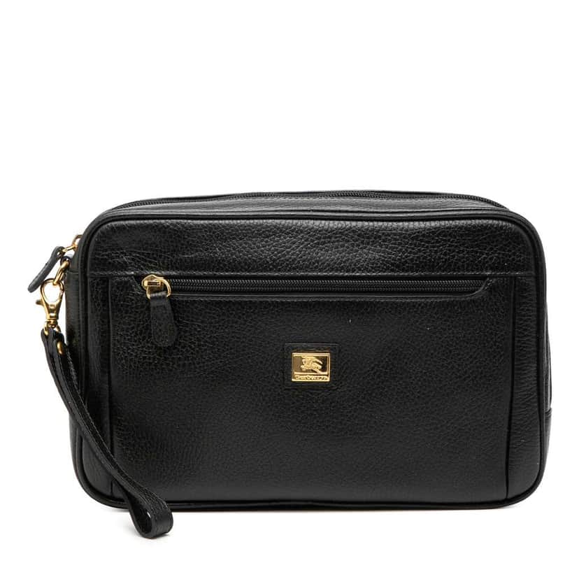 Burberry Leather Clutch Black Leather Good condition - Front View