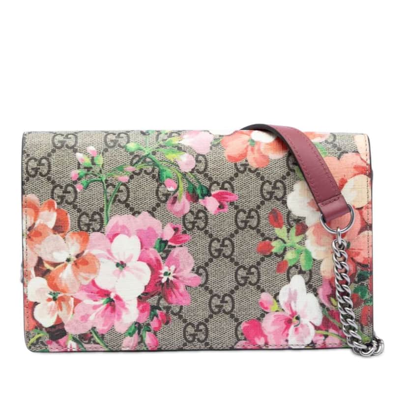Gucci GG Supreme Blooms Wallet On Chain Beige Good condition - Front View