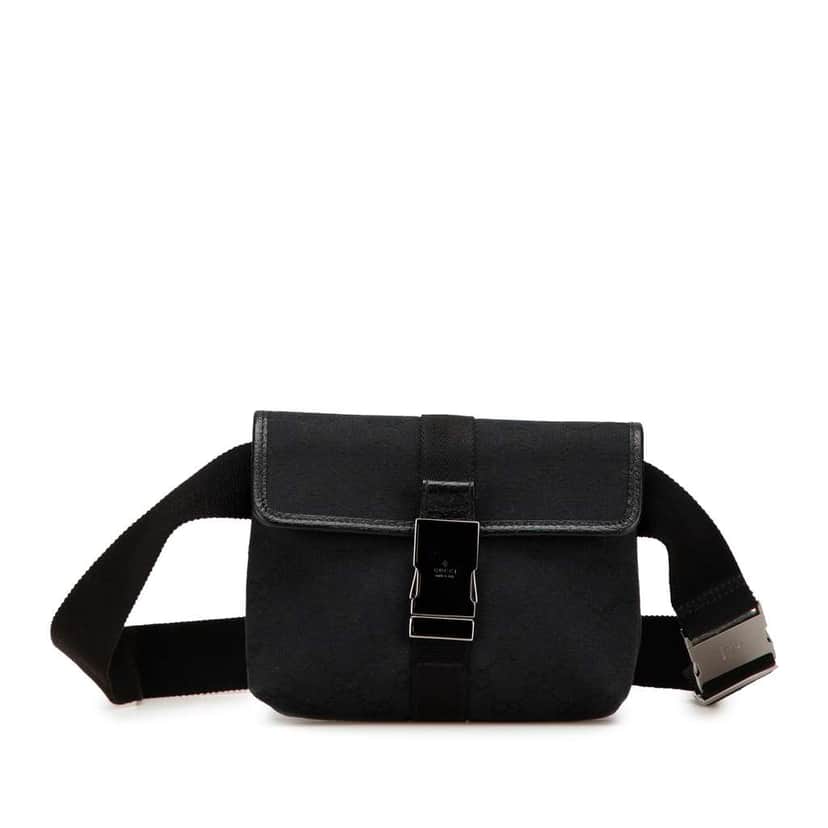 Gucci GG Canvas Belt Bag Black Canvas Good condition - Front View