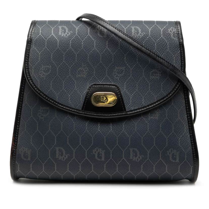 Dior Honeycomb Coated Canvas Crossbody Blue Canvas Good condition - Front View