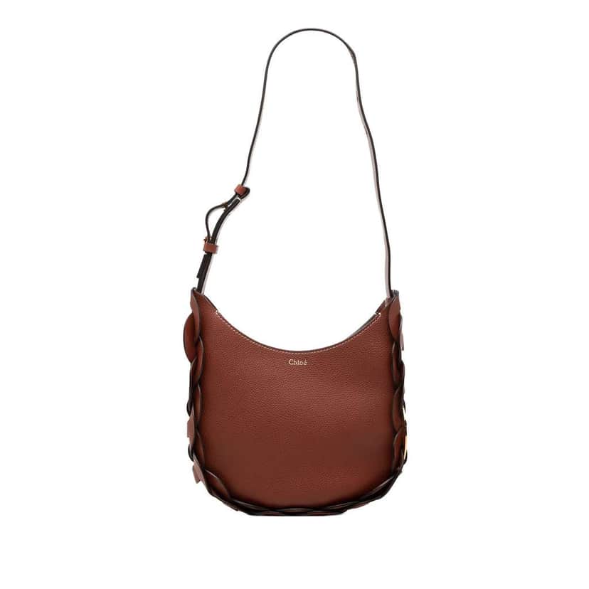 Chloé Small Grained Calfskin Darryl Hobo Brown Leather Very good condition - Front View