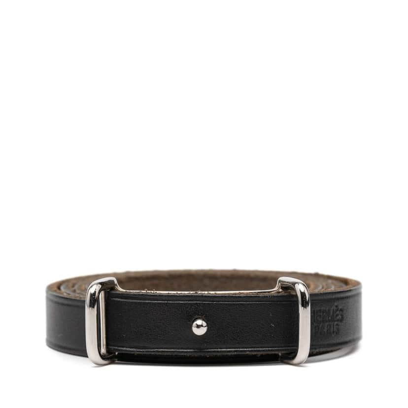 Hermès Swift Api II Double Tour Bracelet Black Leather Very good condition - Front View