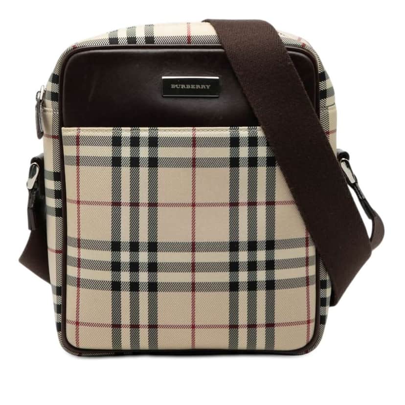 Burberry House Check Canvas Crossbody Beige Very good condition - Front View