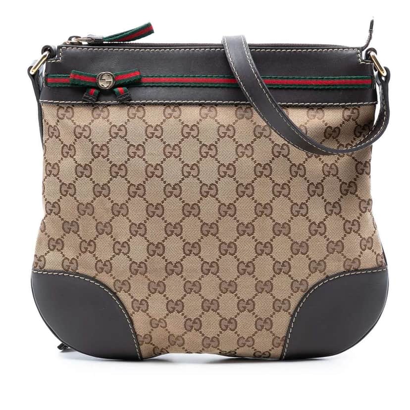 Gucci GG Canvas Web Mayfair Crossbody Beige Good condition - Front View