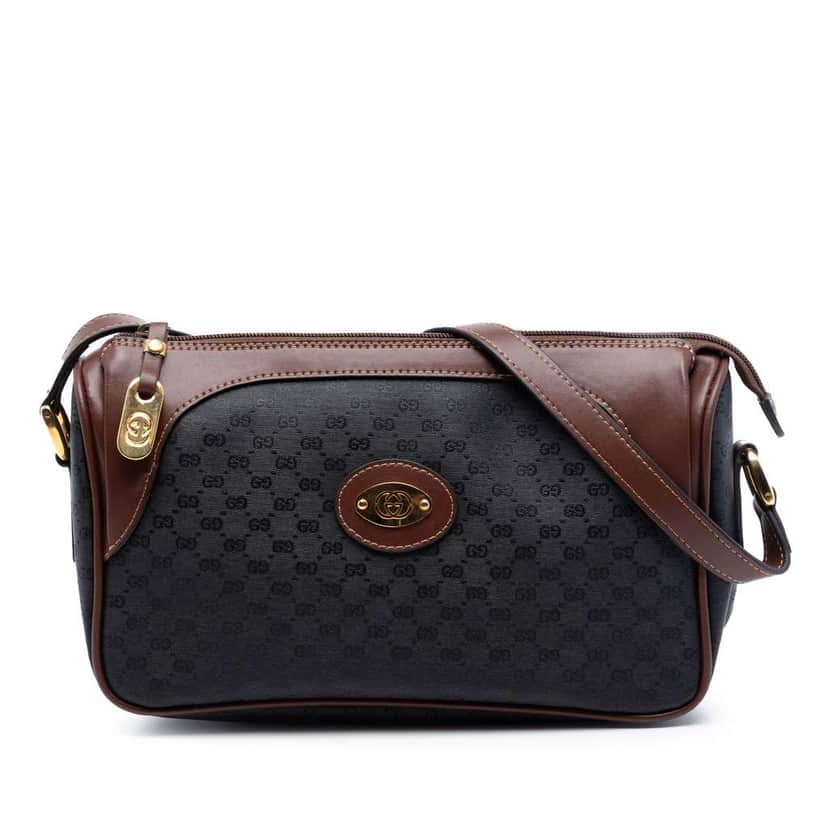 Gucci Micro GG Supreme Crossbody Black Canvas Good condition - Front View