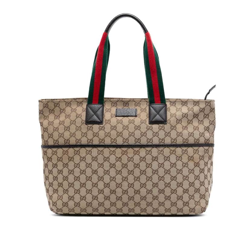 Gucci GG Canvas Web Tote Beige Good condition - Front View