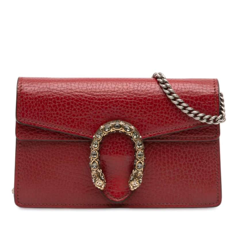 Gucci Mini Leather Dionysus Crossbody Red Leather Good condition - Front View