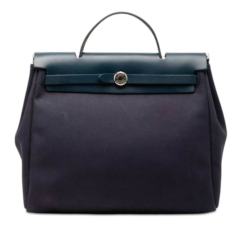 Hermès Toile Herbag PM Blue Canvas Very good condition - Front View