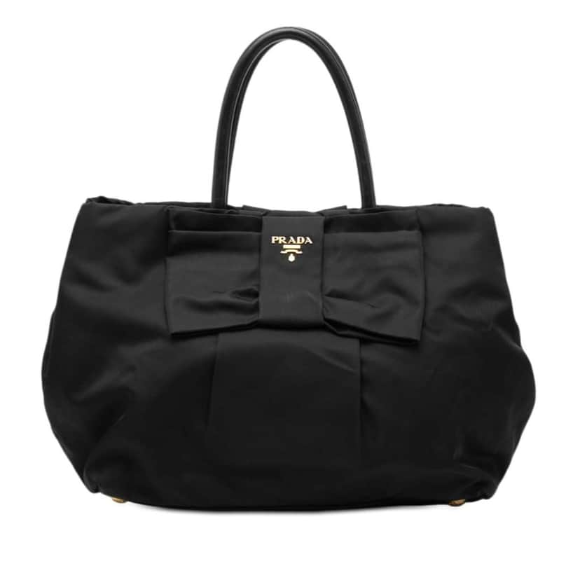 Prada Tessuto Fiocco Bow Tote Black Very good condition - Front View
