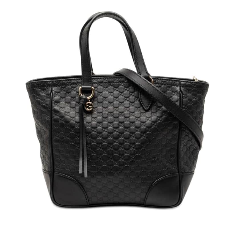 Gucci Small Microguccissima Bree Satchel Black Leather Very good condition - Front View