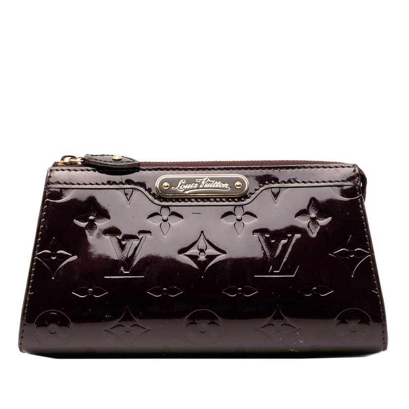 Louis Vuitton Monogram Vernis Trousse Cosmetic Pouch Purple Leather Good condition - Front View