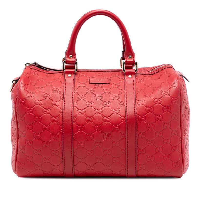 Gucci Medium Guccissima Joy Boston Bag Red Leather Good condition - Front View