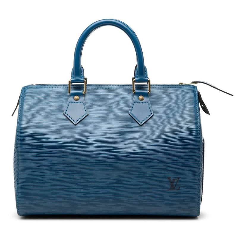 Louis Vuitton Epi Speedy 25 Blue Leather Fair condition - Front View