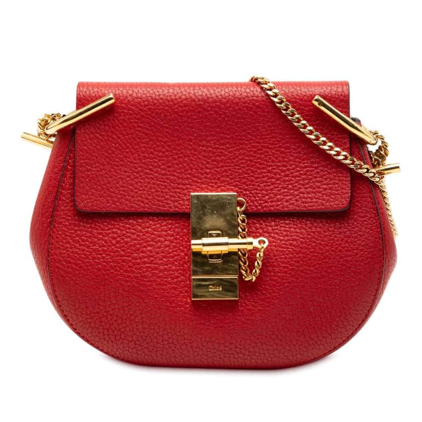 Chloé Small Leather Drew Crossbody Red Leather Good condition - Front View
