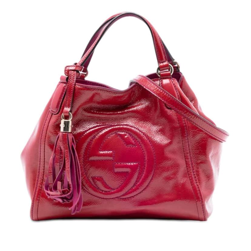 Gucci Small Patent Soho Satchel Red Leather Good condition - Front View