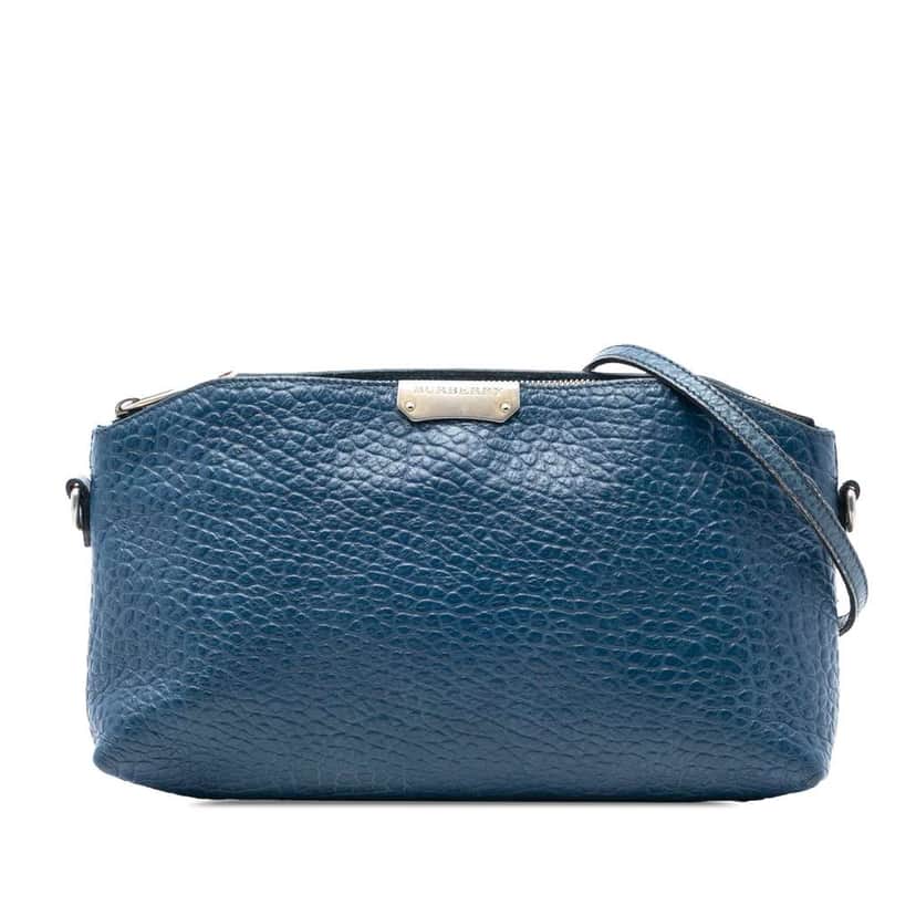 Burberry Grained Leather Chichester Crossbody Blue Leather Good condition - Front View