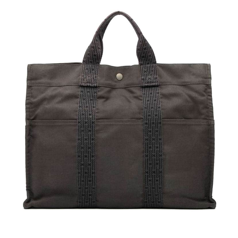 Hermès Canvas Herline MM Grey Canvas Good condition - Front View