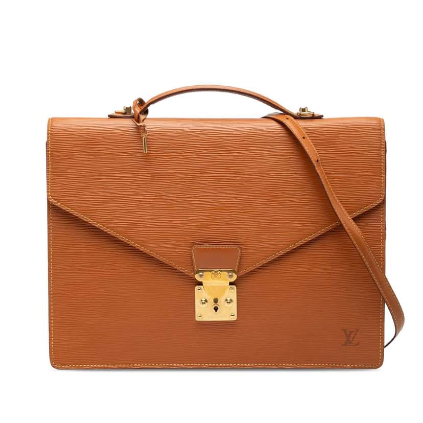 Louis Vuitton Epi Serviette Conseiller Brown Leather Fair condition - Front View