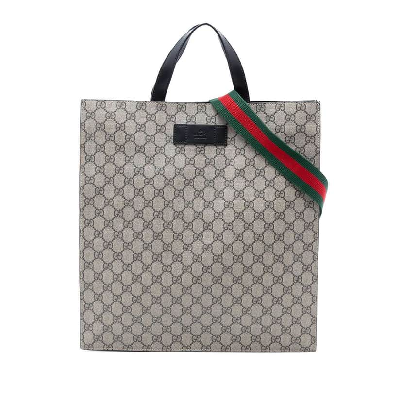 Gucci GG Supreme Web Vertical Satchel Beige Good condition - Front View