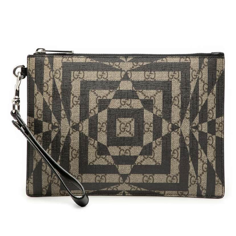 Gucci GG Supreme Caleido Clutch Beige Good condition - Front View