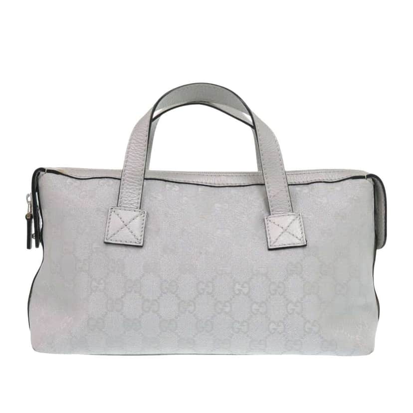 Gucci GG Canvas Handbag Silver Canvas Good condition - Front View