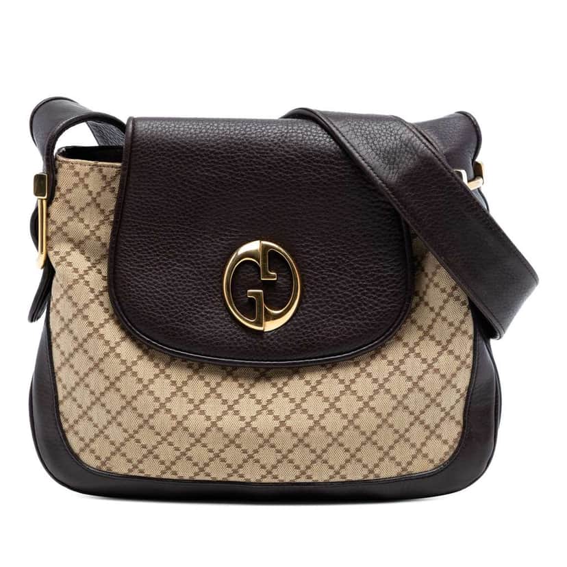 Gucci Diamante Canvas 1973 Shoulder Bag Beige Good condition - Front View