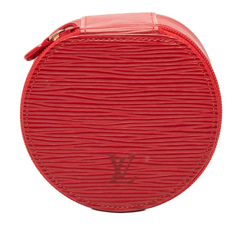 Louis Vuitton Epi Ecrin Bijoux Travel Jewelry Case Red Leather Good condition - Front View