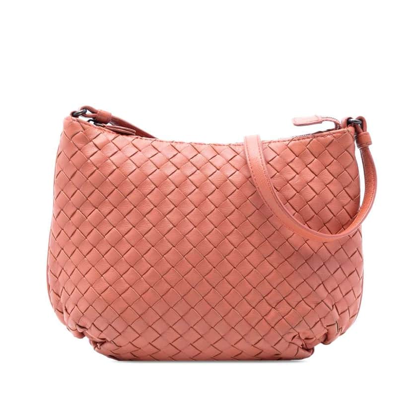 Bottega Veneta Nappa Intrecciato Crossbody Red Leather Very good condition - Front View