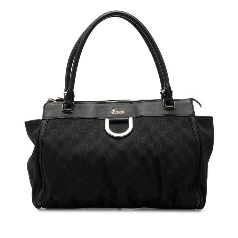 Gucci GG Canvas Abbey D Ring Tote Black Canvas Very good condition - Front View
