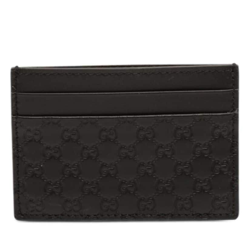 Gucci Microguccissima Card Holder Black Leather Very good condition - Front View