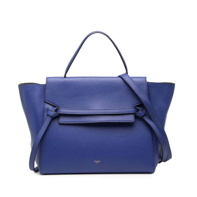 Celine Mini Leather Belt Bag Satchel Blue Leather Very good condition - Front View