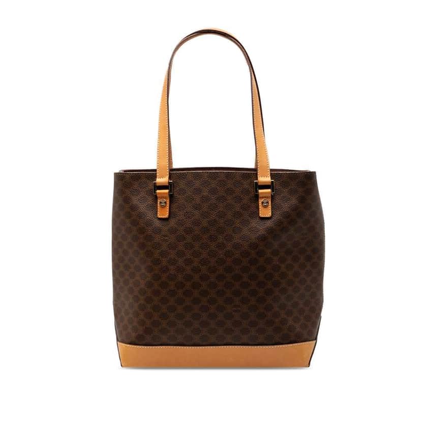 Celine Macadam Coated Canvas Tote Brown Canvas Good condition - Front View