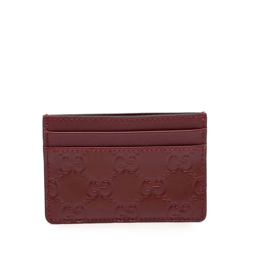 Gucci Guccisssima Card Holder Red Leather Very good condition - Front View