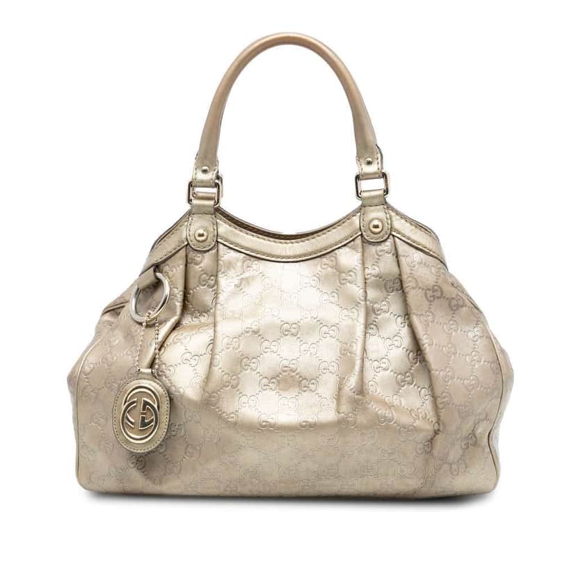 Gucci Medium Guccissima Sukey Tote Gold Leather Very good condition - Front View