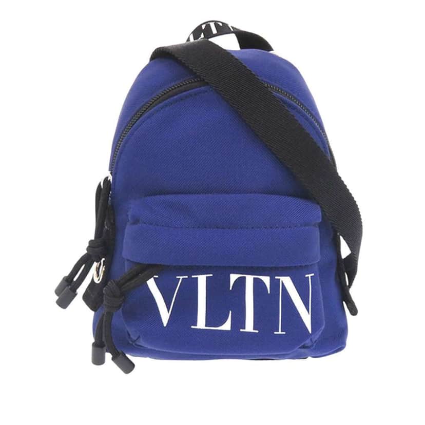 Valentino Mini Canvas VLTN Convertible Backpack Blue Canvas Very good condition - Front View