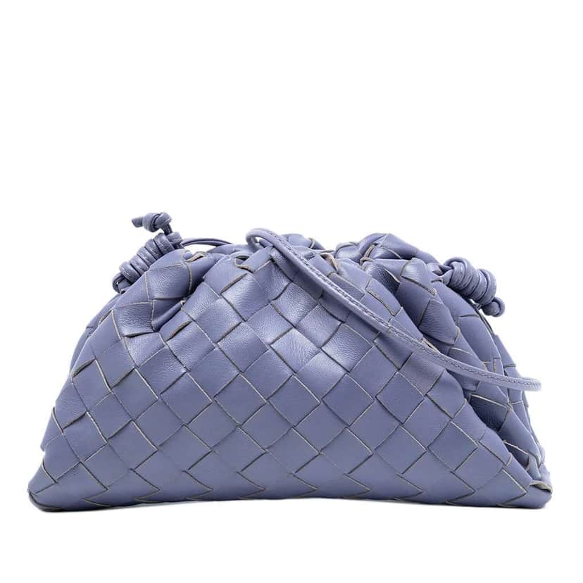 Bottega Veneta Nappa Intrecciato The Mini Pouch Crossbody Purple Leather Very good condition - Front View