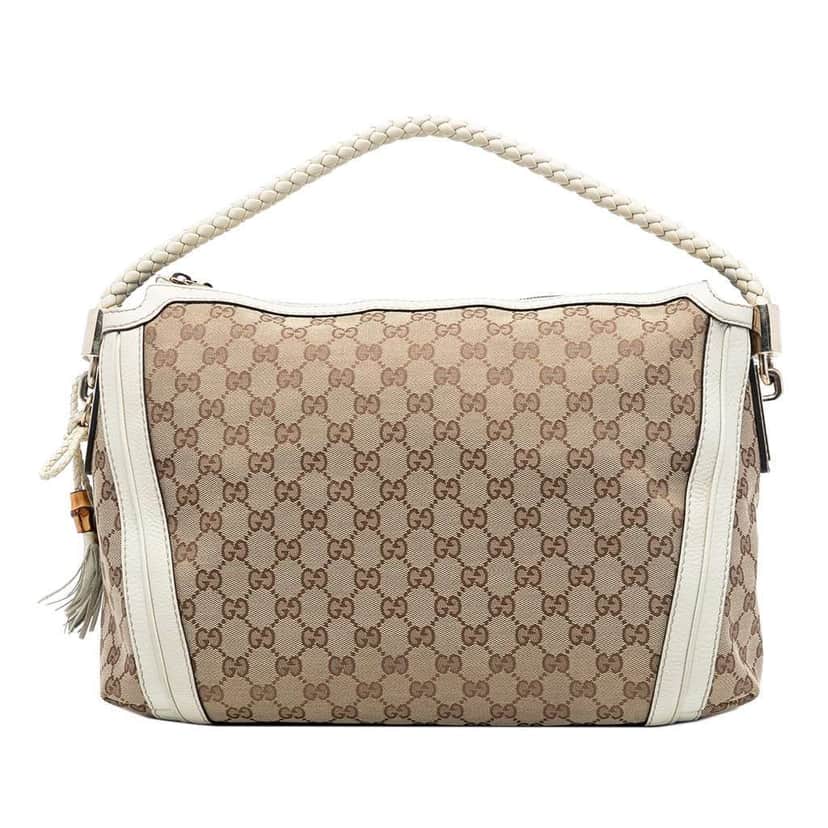 Gucci Medium GG Canvas Bella Shoulder Bag Beige Very good condition - Front View