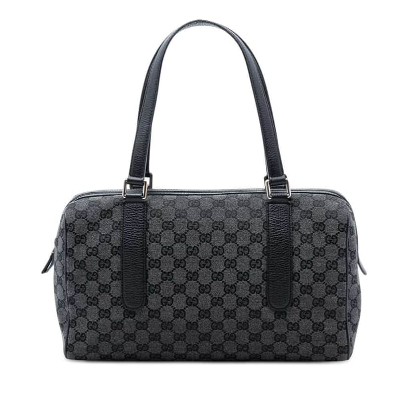 Gucci GG Canvas Boston Bag Grey Canvas Very good condition - Front View