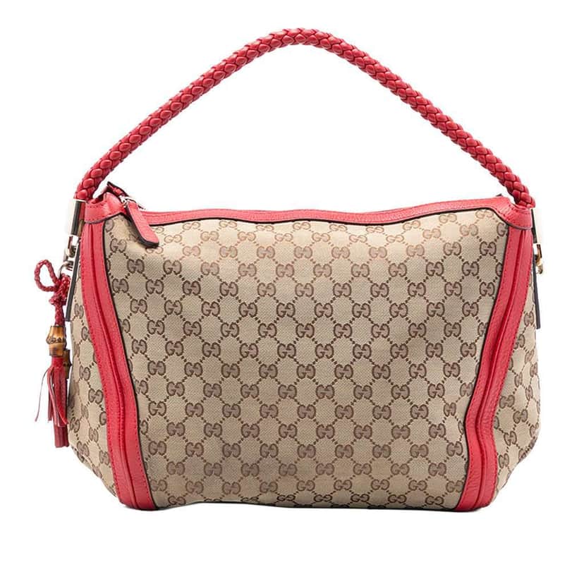 Gucci Medium GG Canvas Bella Shoulder Bag Beige Very good condition - Front View