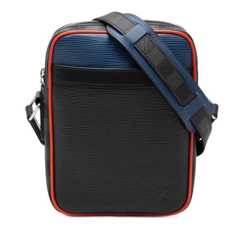 Louis Vuitton Epi Damier Graphite Danube Slim Blue Leather Very good condition - Front View