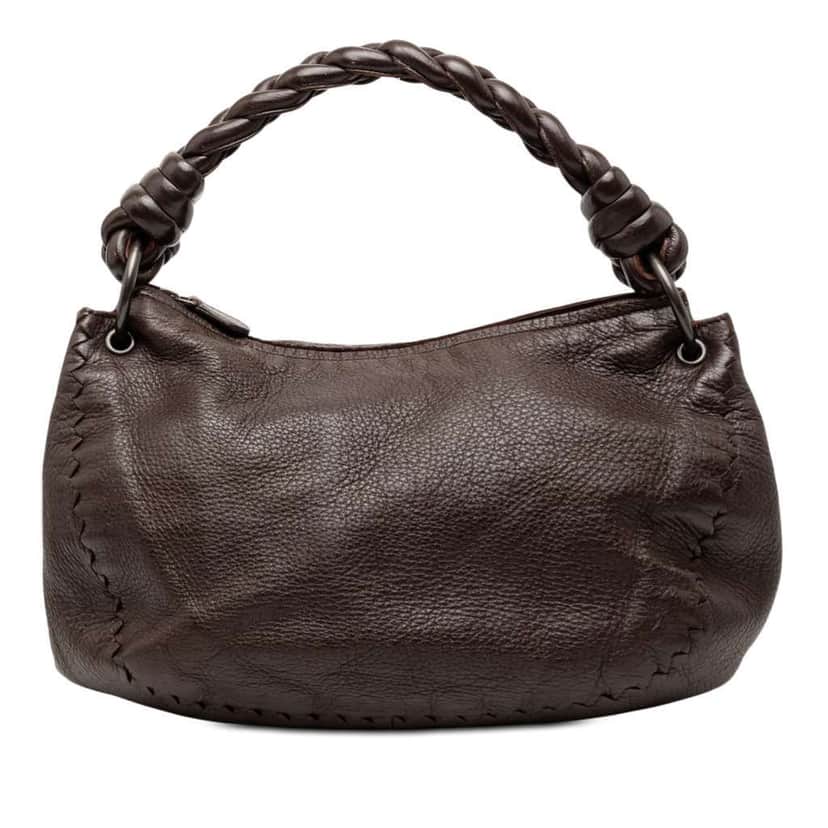 Bottega Veneta Cervo Hobo Bag Brown Leather Very good condition - Front View