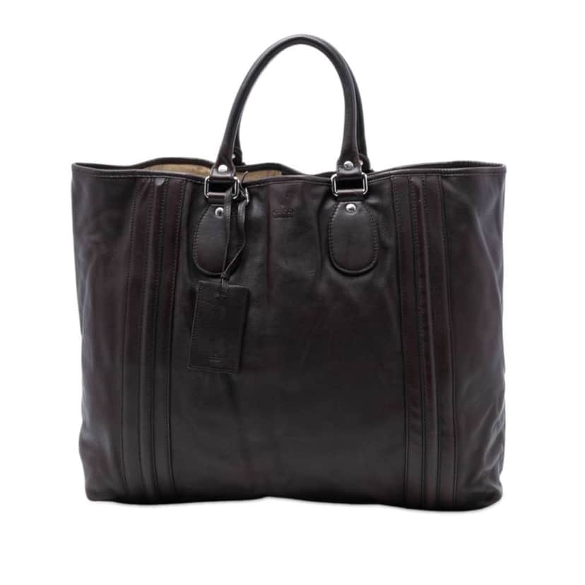 Gucci Leather Tote Brown Leather Very good condition - Front View
