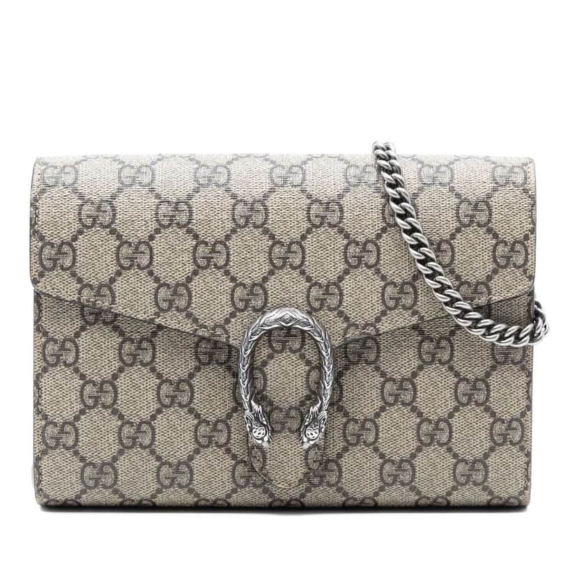 Gucci GG Supreme Dionysus Wallet on Chain Beige Very good condition - Front View