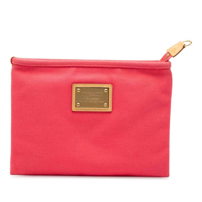 Louis Vuitton Antigua Pochette Plat PM Pouch Pink Canvas Very good condition - Front View